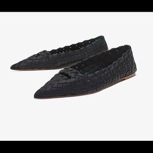 Zara braided leather flats